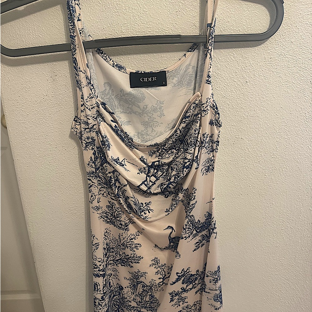 Cider Cream and Blue Patterned Camisole